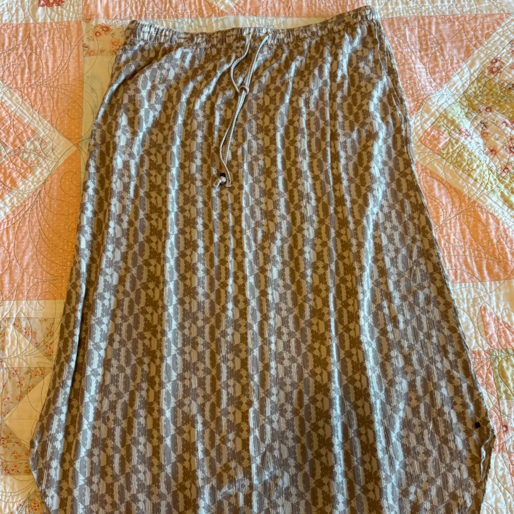 Eddie Bauer Brown and Cream Maxi Skirt
